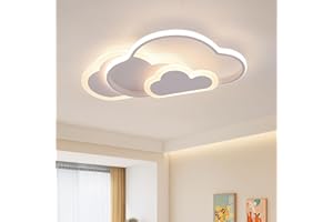 minifair Kreatywna lampa sufitowa w kształcie chmury z pilotem zdalnego sterowania, ściemniana, akrylowa lampa sufitowa podtynkowa do salonu, sypialni, przedpokoju i pokoju dziecięcego, 52 cm, 42 W,