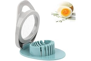DINSONG Coupe-œufs en acier inoxydable, Egg Cutter Slicer Tranches En Métal, Coupe-Œuf à Tranches Rondes et Ovales, coupe oeuf durs Passe Au Lave-Vaisselle pour œufs, kiwis, fraises, aliments mous
