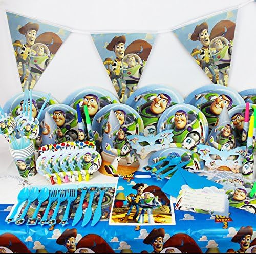 toy story complete kids party supplies set plates cups napkins party bags and more