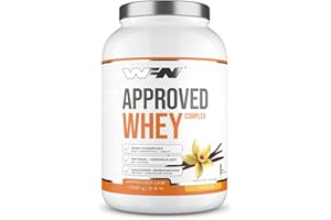 ‎WORLD'S FOOD NUTRITION WFN Approved Whey - Whey Proteinpulver - Vanille - 1 kg - Mit Whey Isolat & Laktase - Sehr gut lösliches Eiweißpulver - 33 Portionen - Made in Germany - Extern Laborgeprüft