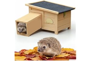 BB Loisir Abri Cabane Mangeoire Hérisson Refuge éxtérieur en Bois Massif Hibernation Hiver Hugo