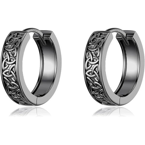 REDSUN Oorstekers met Viking-kompas, rond, 925 sterling zilver, klassieke oorbellen, Scandinavisch Viking, hypoallergeen, geoxideerd, cadeau voor heren, vriend, dames, uniseks