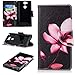 Produktbild sinogoods Für Sony Xperia XA2 Hülle, Premium PU Leder Schutztasche Klappetui Brieftasche Handyhülle, Standfunktion Flip Wallet Case Cover - Lotus