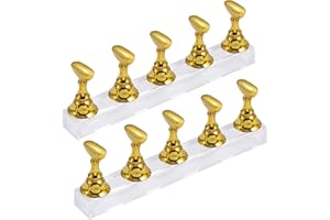 Medo 2 Sets Nail Stand Display, Magnetic Nail Practice Holder Acrylic Nail Tip Display Stand DIY Nail Art Accessories for Painting Nails False Nail Tip Manicure Tool
