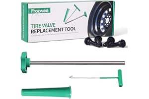 Prozwee Tire Valve Stem Core Quickly Replacement Tool Kit,Perfect Tool for Replacing Leaky Valves in Cars,Trucks,Motorcycles, etc.with 4PCS TR413 Valve Stems