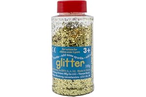 ANTHONY PETERS Glitter | 100 Gram tub | Shaker lid for Easy Pouring | Arts and Crafts | Glitter Art | Gold