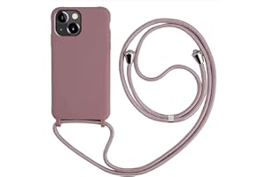 MEVIS MEIVS Funda Compatible con iPhone 13, Ajustable Collar Correa de Cuello CordónCarcasa de Silicona-Loto Color