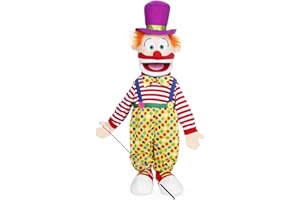 SILLY PUPPETS 63,5 cm pagliaccio con cappello, corpo intero, burattino stile ventriloquo
