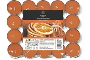 K KARGO21 8 Hours Burning Tealights and Scented Candles Pack, with Long Lasting Burning Wax, Having Multiple Refreshing Scents, Making it a Beautiful Gift Pack and a Decorative Accessory (Orange and Cinnamon)