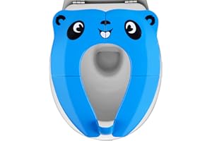 ABirdon Riduttore Water Bambini Pieghevole, Cuscino per sedile WC per bambini portatile per ragazzi e ragazze con 8 cuscinetti antiscivolo Portatile a prova di spruzzi d'acqua (A-blu)