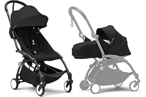 Poussette Stokke YOYO3 avec pack nouveau-né et pack couleur 6+ - Comprend un cadre, un pack couleur YOYO 6+ et un pack nouveau-né 0+ noir
