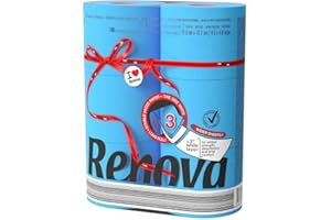 ASKON buntes, farbiges Toilettenpapier 12 Rollen - 3-lagig - Renova - weich - originell - Klopapier - blau grün rot beige orange pink rosa gelb Toilettenpapier (blau)