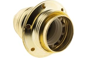 Douille E27 acier laitonné double bague + borne de terre - Zenitech