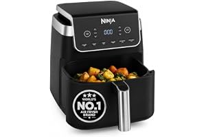 Ninja Air Fryer MAX PRO, 6.2L Air Fryer Oven 2-Year Warranty, Oil-Free Cooking, Max Crisp Technology, Variable Air Flow, Chemical Free Cooking Surface, 6-in-1 Air Fry, Roast, Bake & Reheat, Black