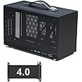 MiniNeo S400 10.8L Portable Mini-ITX Computer Case with PCIe 4.0 Cable, Advanced Vented Panel, Front Type-C USB3.0 Ports, Fit Triple Slot GPU, SFF Small Form Factor PC Chassis