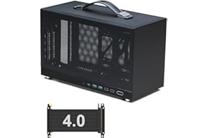 MININGEEK MiniNeo S400 10.8L Portable Mini-ITX Computer Case with PCIe 4.0 Cable, Advanced Vented Panel, Front Type-C USB3.0 Ports, Fit Triple Slot GPU, SFF Small Form Factor PC Chassis