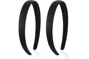 DIMEHO 2 Stück Gepolsterte Einfaches Stirnband Rutschfestes Haarband Haarreifen Hartes Kunststoff-Kopfband Mode Bequeme Stirnbänder Einfarbig Gedehnt Kopfbedeckung Retro Dünne Haarbänder für Frauen Mädchen