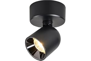 Budbuddy 12W LED Ceiling Spotlights Rotatable Wall Spotlights Swivel Black Wall Spotlamps Modern Indoor Wall Light for Corridor Living Room Office Shop and More 3000K