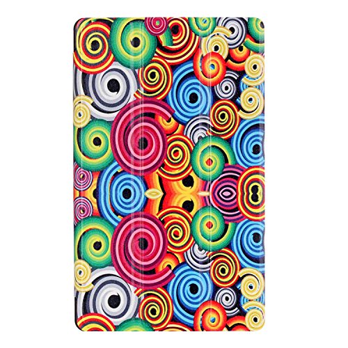 Lenovo Tab3 7 Essential Hülle – Ultra Dünn und Leicht PU Leder Schutzhülle mit Standfunktion für Lenovo Tab3 7 Essential 17,78 cm (7 Zoll IPS) Tablet 2016 Release, Bunte Spirale - 4
