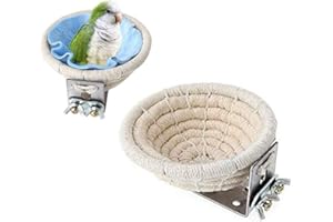 MEISO Brutnest aus Baumwollseil für Vögel, Bett für Wellensittiche, Sittiche, Nymphensittiche, Kanarienvögel, Finken, Rosenköpfchen, kleine Papageien, Nistkasten