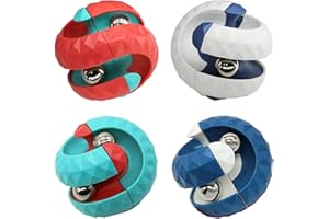 BASSION 4 Pack Orbit Ball Toy, Bead Fidget Cube Puzzle Bead Ball Spinning Toy, Rotating Track Infinite Flip Change Puzzle Games Novelty Creative Stress Relieve Toys for Kids Children Adults
