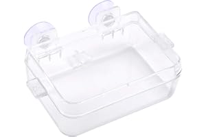 DAUERHAFT Suction Cup Reptile Feeder,Anti-Escape Lizard Gecko Bearded Dragons Food Water Bowl,Breadworms Barley Larvae Sub-Adults