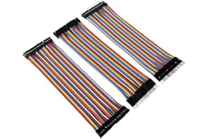 YUTOKEER Dupont line 30cm 40pin Male to Male,40Pin Male to Female and 40pin Female to Female Jumper Cable Dupont Cable 3Pack