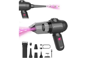 EBOSSOM Aspirapolvere Portatile Senza Fili, 8kPa Aspirabriciole Potente Con Fili, 4 in 1 Mini Aspirapolvere Auto Senza Fili, 4000mAh USB-C Ricaricabile Aspirapolvere Piccolo per Ufficio, Pulizia Cas,Nero