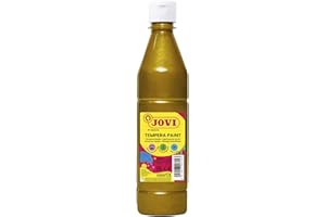 Jovi - Gouache liquide, bouteille de 500ml, Couleur or, Peinture à base naturelle, Facile à laver, Sans gluten, Idéal pour l'école (50638)