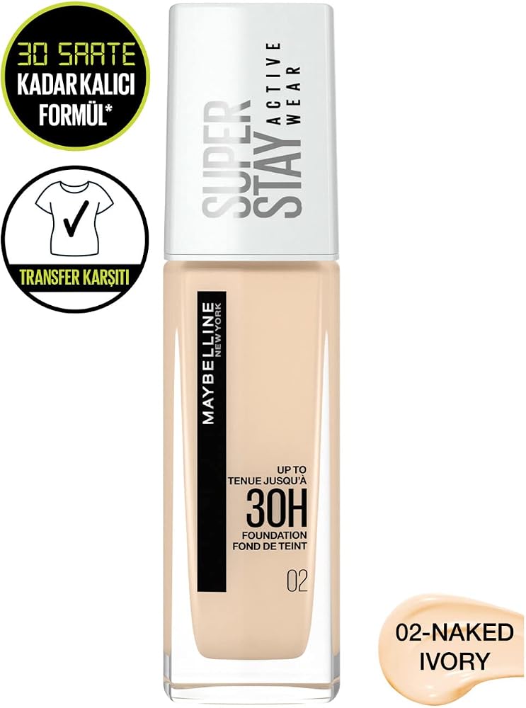 Maybelline New York Superstay Active Wear Fondöten- 02 Naked Ivory (30 ml)
