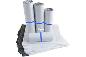 HVDHYY Bolsas Envios Paquetes Pequeño, Bolsas Correo de Plástico Sobre Envío Vinted Autoadhesivo,Resistente al Agua Prueba Manipulaciones Blanco 13cmX24cm, 15cmX27cm, 20cmX30cm, 25cmX35cm (100piezas)