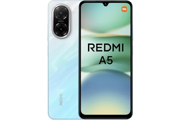 XIAOMI Redmi A5 - Smartphone de 3+64GB, Pantalla inmersiva de 6,88" 120 Hz, Potente procesador Octa Core, Cámara Dual AI de 32 MP, 5200 mAh, Cargador no Incluido, Azul (Versión ES)