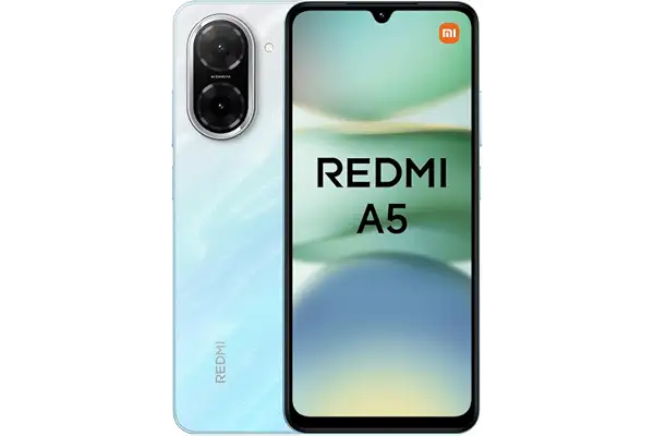 XIAOMI Redmi A5 - Smartphone de 3+64GB, Pantalla inmersiva de 6,88" 120 Hz, Potente procesador Octa Core, Cámara Dual AI de 32 MP, 5200 mAh, Cargador no Incluido, Azul (Versión ES)