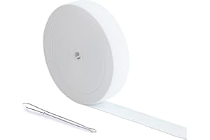 AHPYEUHK Elastique Couture 25mm Bandes Élastiques Couture Blanc 12M élastique Large Elastique Perruque,Ruban Elastique,Bande Elastique Couture Large Ceinture Bande pour Couture