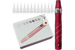 ‎P-BEAUTY COSMETIC ACCESSORIES P-Beauty Dermapen Gerät für Microneedling inkl. 12 Aufsätze - Derma Pen Elektrisch & Kabellos verstellbar 0.25-2.5mm, 5 Geschwindigkeitsstufen - Anti-Falten, Hautverjüngung, Aknenarben, Pigmentflecken