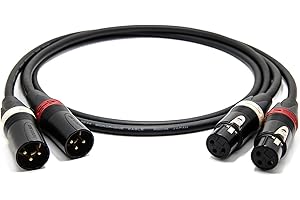 enoaudio Mogami 2534 Quad Stereo Paar (L,R) Audio Kabel | Neutrik Gold XLR female - XLR male | HiFi, 0,5 m