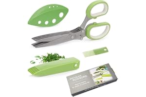 Feliciay Gourmet Scissors Set Kräuterschere Mehrzweckschneideschere mit 5 Edelstahlklingen für Hühnchen Geflügelfleisch Fischsalat Gemüse Petersilie Koriander Geschirrspüler Safe
