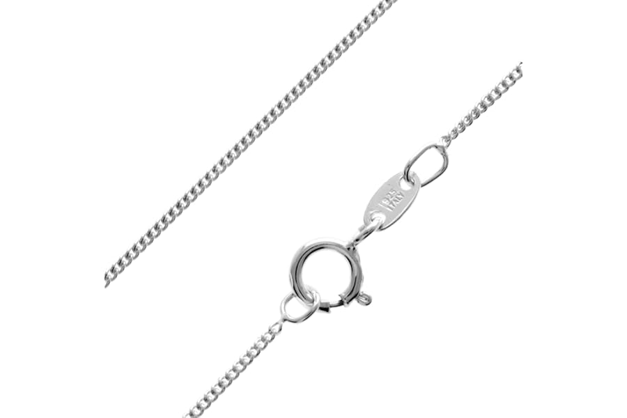 SilverAmber Jewellery UK - Sterling Silver 14" 16" 18" 20" 24" 28" 32" 36" 40" Inch Delicate Italian Curbs, Trace, Snake and other styles Chain Necklace