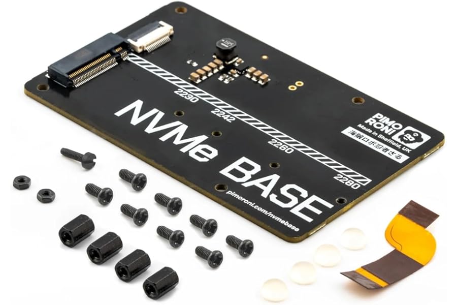 Pimoroni NVMe Base (M.2 2230, 2242, 2260 and 2280) SSD PCIe for Raspberry Pi 5 (up to 800MB/s!)