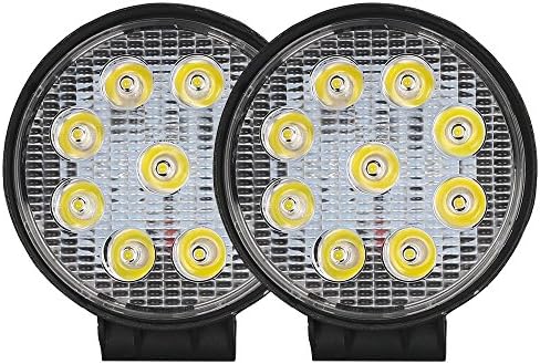 Led Light Bar 27w Round Spot Light Pod Off Road Fog Driving Roof Bar Bumper for Jeep SUV Truck 5 years Warranty