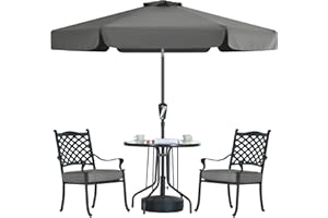 MasterCanopy Valance Patio Umbrella for Outdoor Table Market (2.3M, Dark Gray)