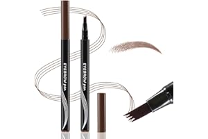 Boobeen Waterproof Eyebrow Pen-Micro Tip Eyebrow Pencil, Liquid Eyebrow Fork Tip Pen, Creates Natural 3D Eyebrow Hair, Long Lasting