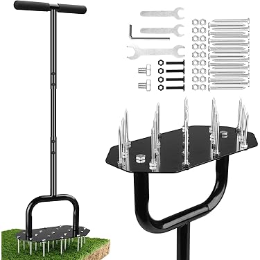 Mujaxect Rasenlüfter Walze Manuell - 41cm Aerifizierer Mit 36 Spikes Für Gesunde Rasenflächen