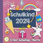Erster Schultag - Hurra: Kreatives Erinnerungsalbum - Eintragbuch zur Einschulung für Mädchen ,Geschenk für die Schultüte mit