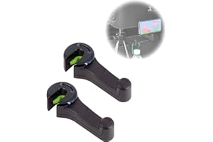 ViWaVee Uchwyt na zagłówek samochodowy 2 w 1 z uchwytem na telefon komórkowy, hak tylny 360° na fotel, do torby, portfela, żywności, organizera na tylne siedzenie, łatwy w obsłudze (czarny, 2 sztuki)