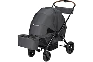 Bebeconfort Helios, 2-in-1 Kinderwagen ab Geburt, 0–4 Jahre, 0–22 kg, 2 gegenüberliegende Sitze, All-Terrain-Räder, kompakt zusammenklappbar, Geschwisterwagen, schützendes Verdeck, Mineral Graphite