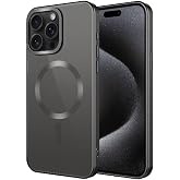 Zore Apple i&ccedil;in uyumlu iPhone 15 Pro Kılıf Mat Tasarımlı M-safe Wireless Şarj &Ouml;zellikli Zore Mat Setro Kapak Siyah