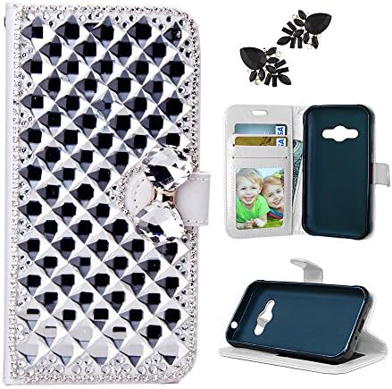 Samsung Galaxy J3 Case, Luxury 3D Bling Diamond Rhinestone Flip Stand Wallet Card Holder Magnetic Closure Case Cover for Samsung Galaxy J3