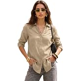 Urbano Fashion Women's Lyocell Full Sleeve Relaxed Fit Casual Solid Shirt with V-Neck Collar