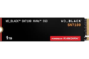 WD_Black Western Digital SN7100 NVMe 1TB, Upto 7250MB/s R, 6900MB/s W, 5Y Warranty, PCIe Gen 4 NVMe M.2 (2280), Gaming Storage, Internal Solid State Drive (SSD) (WDS100T4X0E-00CJA0)